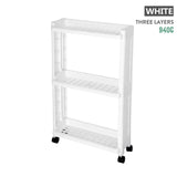 BNBS The Goods For Kitchen Storage Rack Fridge Side Shelf 2/3/4 Layer Removable With Wheels Bathroom Organizer Shelf Gap Holder