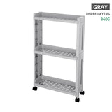 BNBS The Goods For Kitchen Storage Rack Fridge Side Shelf 2/3/4 Layer Removable With Wheels Bathroom Organizer Shelf Gap Holder