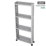 BNBS The Goods For Kitchen Storage Rack Fridge Side Shelf 2/3/4 Layer Removable With Wheels Bathroom Organizer Shelf Gap Holder